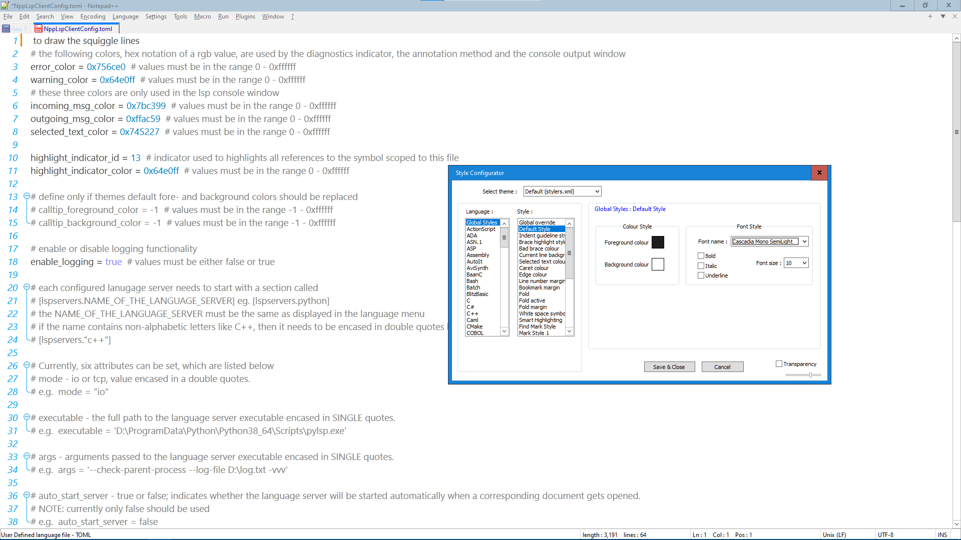 Cascadia Mono SemiLight demonstration with NppLspClient config.png